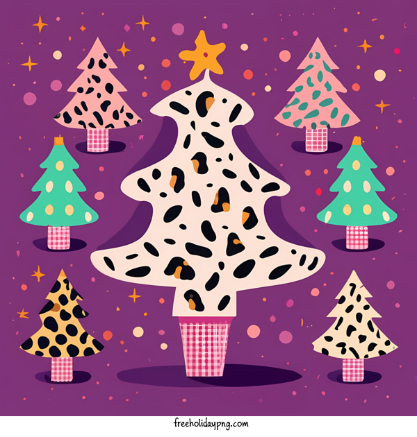 Transparent Christmas Christmas Tree animal print leopard print for Christmas Tree for Christmas