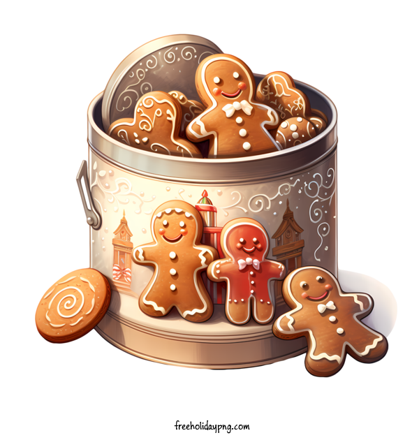 Transparent Gingerbread Cookie Day Gingerbread man gingerbread cookies cookie jar for Christmas cookie for Gingerbread Cookie Day