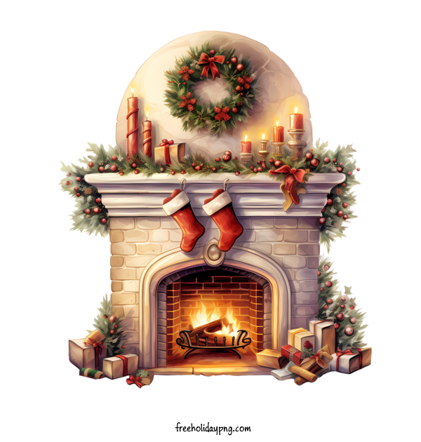 Transparent Christmas Christmas fireplace christmas fireplace christmas decorations for Christmas fireplace for Christmas