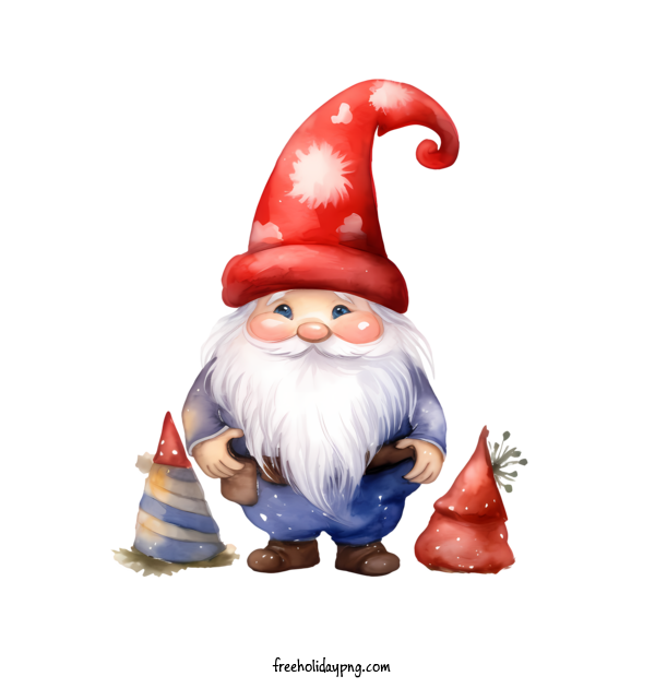 Transparent Christmas Christmas Gnome watercolor gnome for Christmas Gnome for Christmas