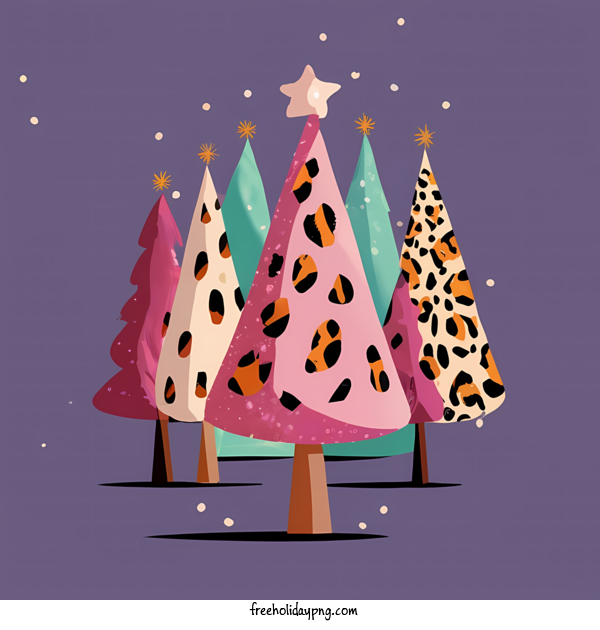 Transparent Christmas Christmas Tree leopard print pink trees for Christmas Tree for Christmas