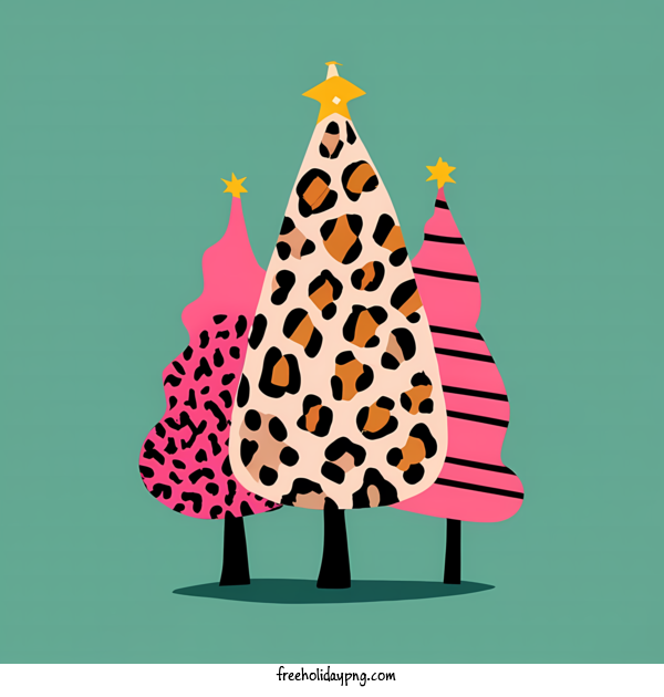 Transparent Christmas Christmas Tree pink leopard print for Christmas Tree for Christmas