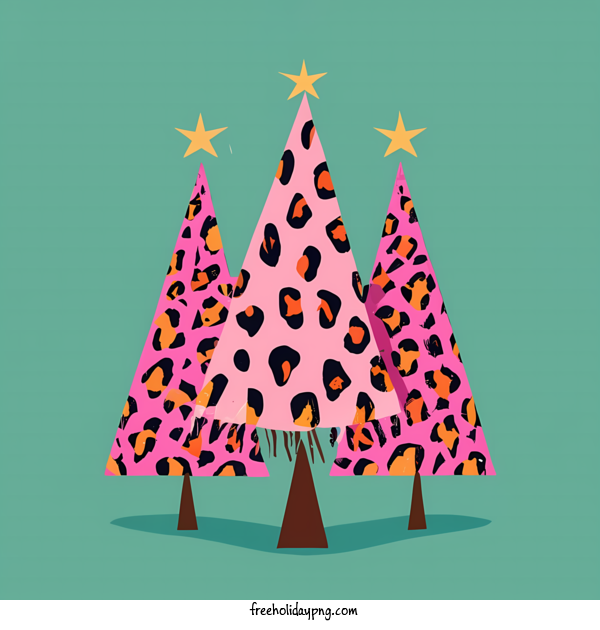 Transparent Christmas Christmas Tree pink leopard for Christmas Tree for Christmas
