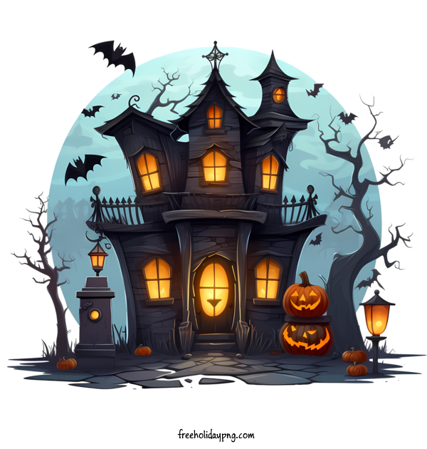 Transparent Halloween Halloween Haunted House castle spooky for Halloween Haunted House for Halloween