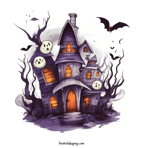 Transparent Halloween Halloween Haunted House haunted mansion spooky house for Halloween Haunted House for Halloween