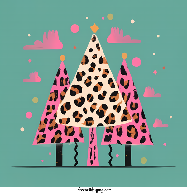 Transparent Christmas Christmas Tree leopard print animal print for Christmas Tree for Christmas