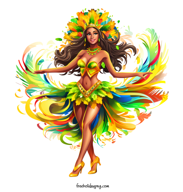 Transparent Brazilian Carnival Brazil carnival dancer costume dance for Carnaval for Brazilian Carnival