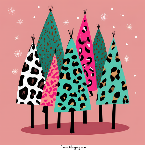 Transparent Christmas Christmas Tree leopard print pattern for Christmas Tree for Christmas