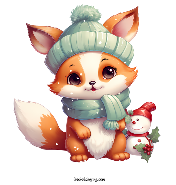 Transparent Christmas Christmas fox fluffy fox cute fox for Christmas fox for Christmas