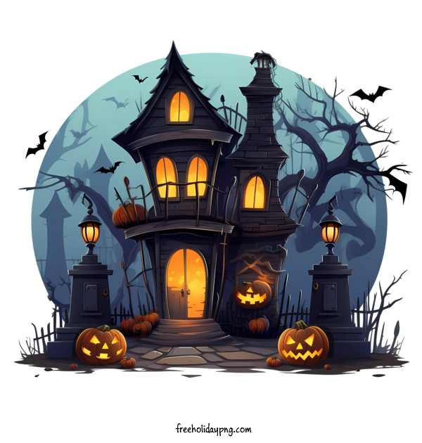 Transparent Halloween Halloween Haunted House cute spooky for Halloween Haunted House for Halloween
