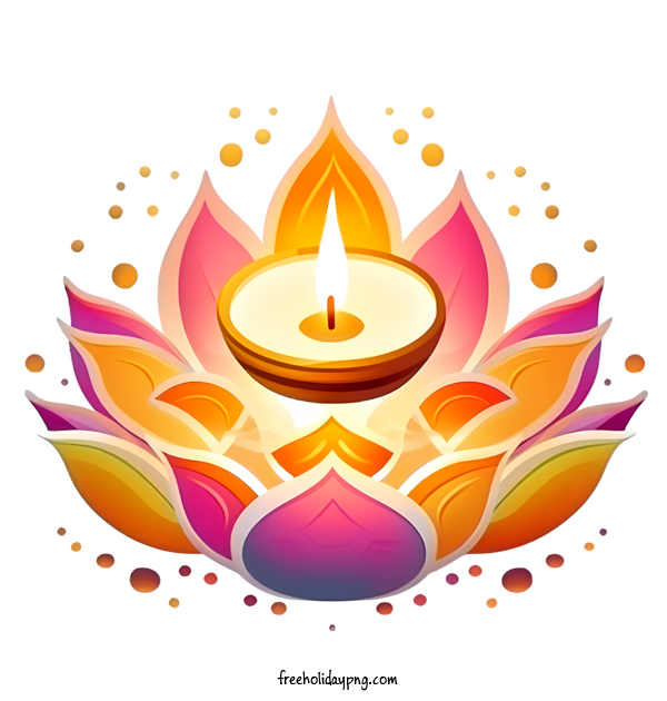Transparent Diwali Diya lotus flower celebration for Diya for Diwali