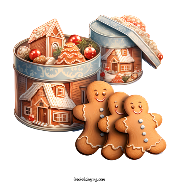 Transparent Gingerbread Cookie Day Gingerbread man gingerbread cookies cookie jar for Christmas cookie for Gingerbread Cookie Day