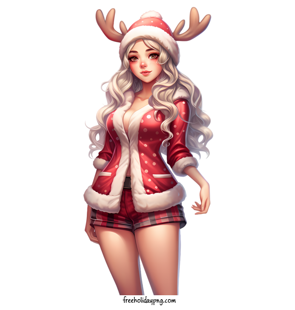 Transparent Christmas Christmas girl santa reindeer for Christmas girl for Christmas