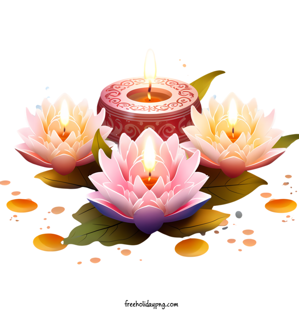 Transparent Diwali Diya lotus water for Diya for Diwali