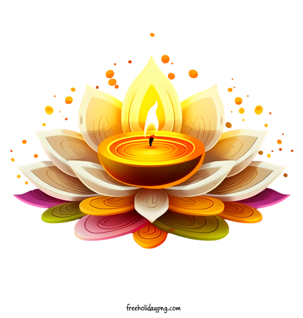 Transparent Diwali Diya lotus flower colorful for Diya for Diwali