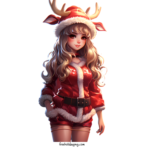 Transparent Christmas Christmas girl santa reindeer for Christmas girl for Christmas