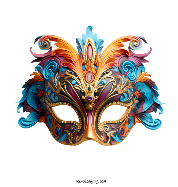 Transparent Brazilian Carnival carnival festival mask Carnival mask decorative for carnival festival mask for Brazilian Carnival
