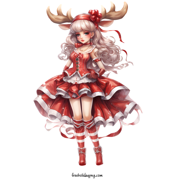 Transparent Christmas Christmas girl deer reindeer for Christmas girl for Christmas