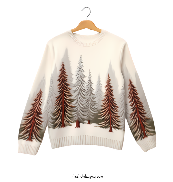 Transparent Christmas Christmas Sweater forest trees for Christmas Sweater for Christmas