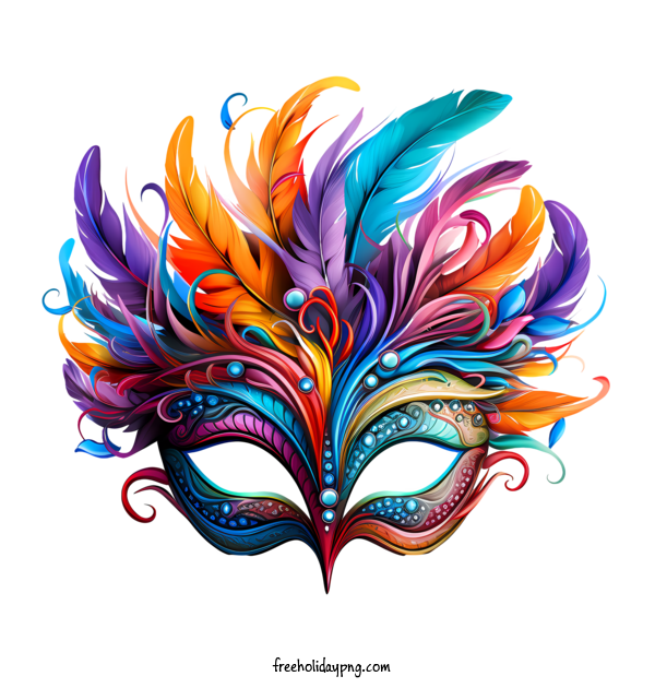 Transparent Brazilian Carnival carnival festival mask colorful artistic for carnival festival mask for Brazilian Carnival