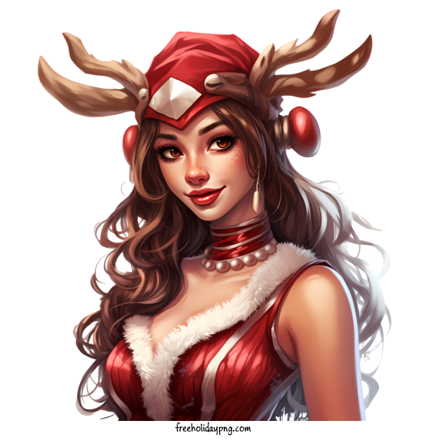 Transparent Christmas Christmas girl reindeer antlers for Christmas girl for Christmas