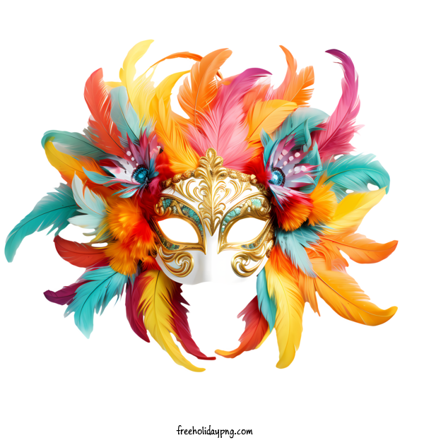 Transparent Brazilian Carnival carnival festival mask colorful feathered for carnival festival mask for Brazilian Carnival