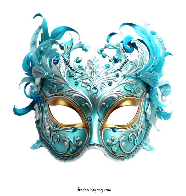 Transparent Brazilian Carnival carnival festival mask blue white for carnival festival mask for Brazilian Carnival