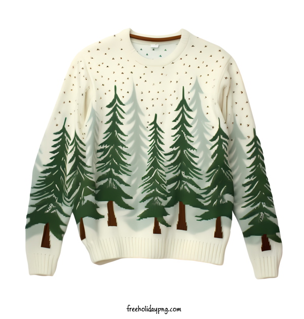 Transparent Christmas Christmas Sweater snow trees for Christmas Sweater for Christmas