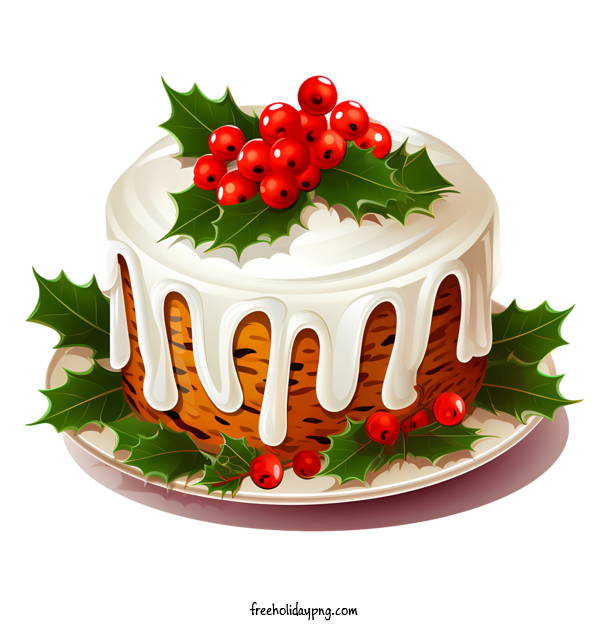 Transparent Christmas Christmas Cake holiday cake white frosting for Christmas Cake for Christmas