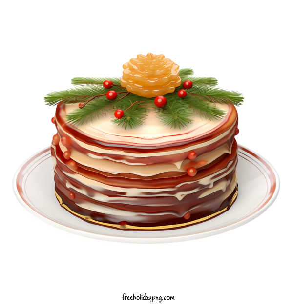 Transparent Christmas Christmas Cake This image depicts a dessert likely a layered cake for Christmas Cake for Christmas