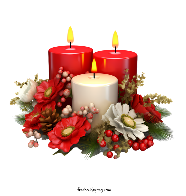 Transparent Christmas Christmas candle red candles floral arrangement for Christmas candle for Christmas