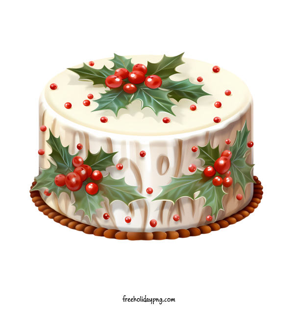 Transparent Christmas Christmas Cake christmas cake holly for Christmas Cake for Christmas