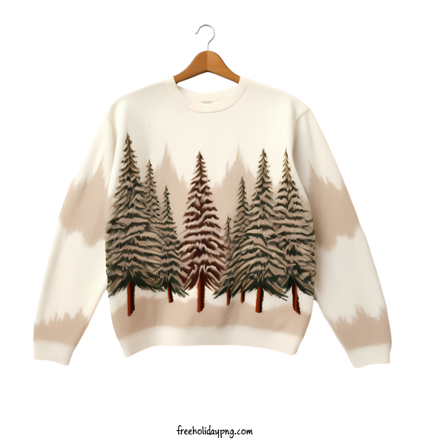 Transparent Christmas Christmas Sweater forest trees for Christmas Sweater for Christmas