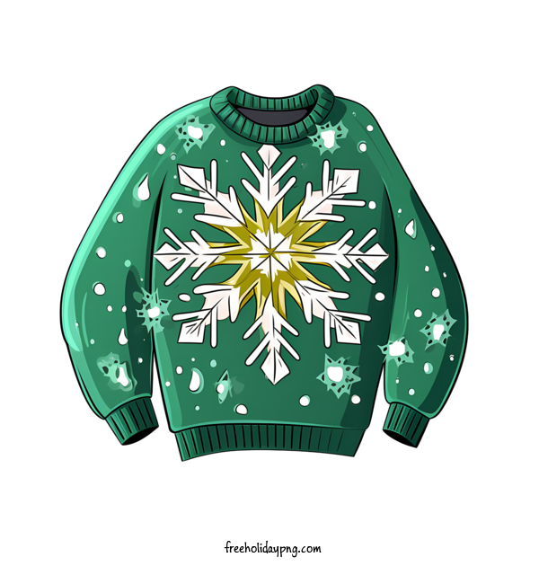 Transparent Christmas Christmas Sweater green sweater snowflakes for Christmas Sweater for Christmas