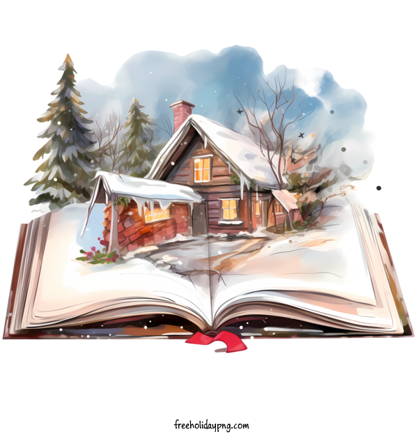 Transparent Christmas Christmas book house snow for Christmas book for Christmas