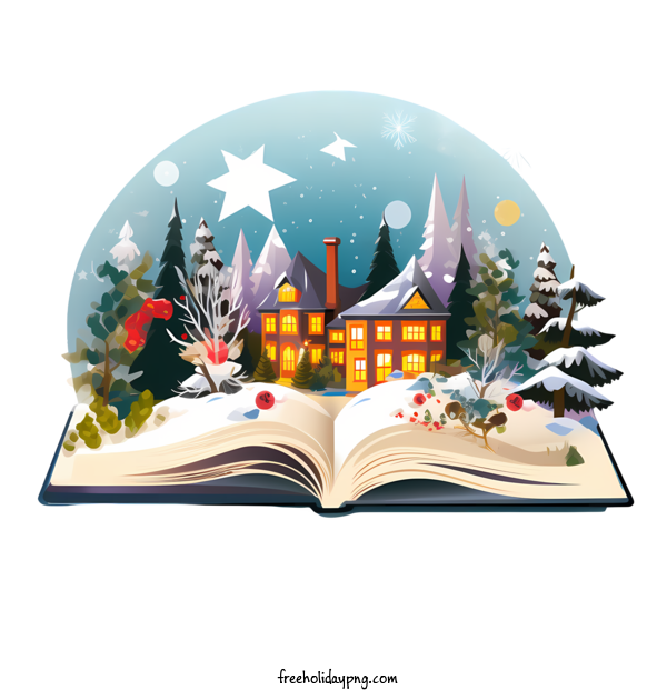 Transparent Christmas Christmas book snow globe house for Christmas book for Christmas