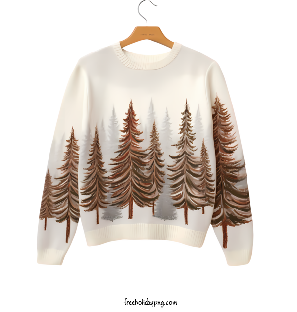 Transparent Christmas Christmas Sweater winter trees forest for Christmas Sweater for Christmas