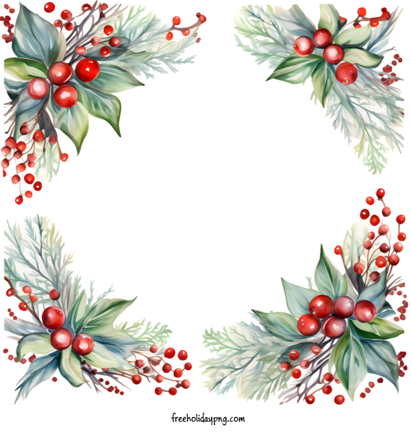 Transparent Christmas Christmas frame holly berries for Christmas frame for Christmas