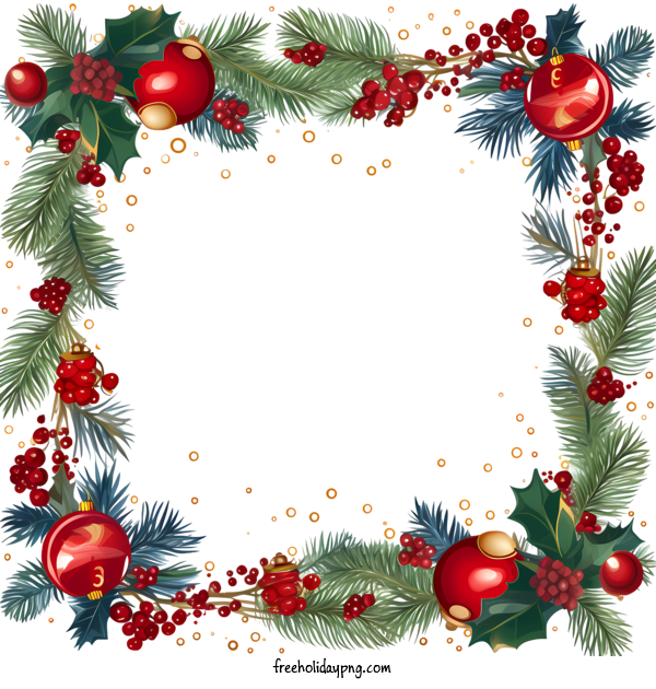 Transparent Christmas Christmas frame wreath holly for Christmas frame for Christmas