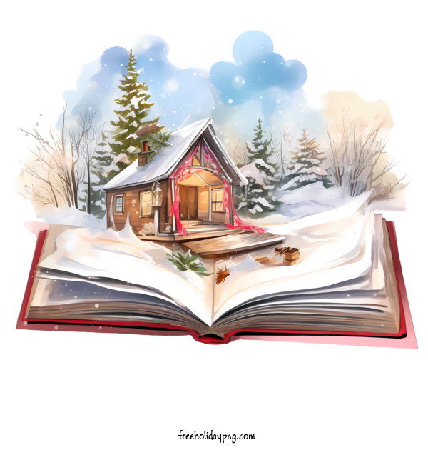 Transparent Christmas Christmas book winter cabin for Christmas book for Christmas