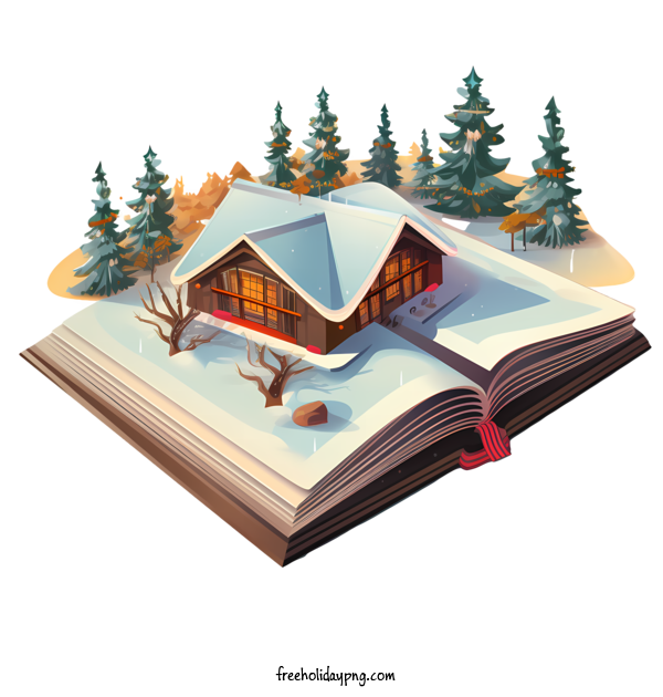 Transparent Christmas Christmas book house winter for Christmas book for Christmas