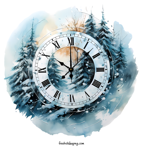 Transparent Christmas winter time clock winter for winter time for Christmas