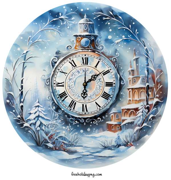 Transparent Christmas winter time clock winter for winter time for Christmas