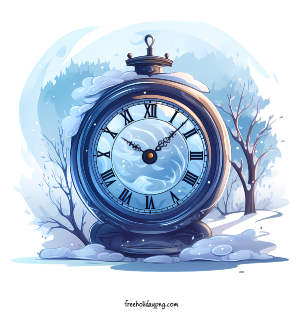 Transparent Christmas winter time clock time for winter time for Christmas