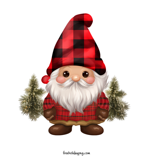 Transparent Christmas Christmas Gnome gnome red and white plaid for Christmas Gnome for Christmas