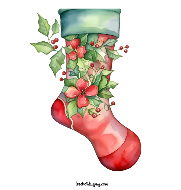Transparent Christmas Christmas stocking christmas sock holly for Christmas stocking for Christmas