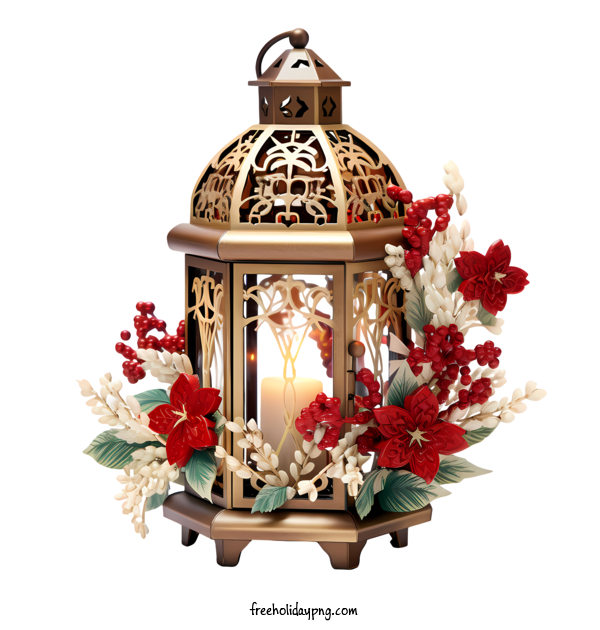 Transparent Christmas Christmas lantern floral arrangement candle for Christmas lantern for Christmas