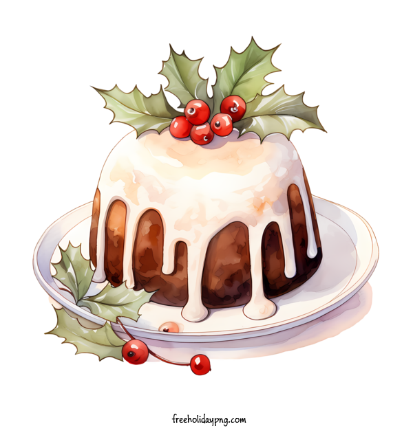 Transparent Christmas Christmas Pudding dessert cake for Christmas Pudding for Christmas