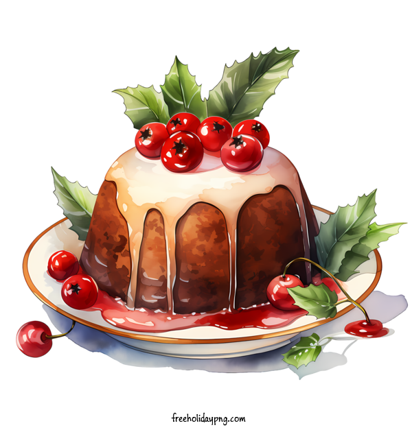 Transparent Christmas Christmas Pudding cake dessert for Christmas Pudding for Christmas