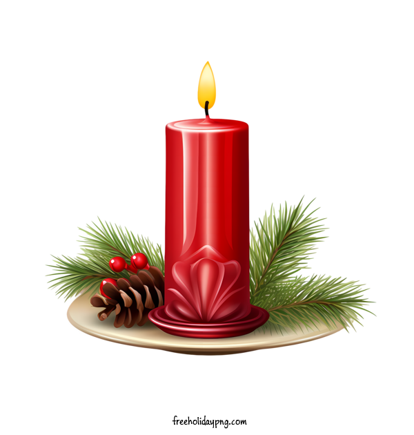 Transparent Christmas Christmas candle red candle holly for Christmas candle for Christmas